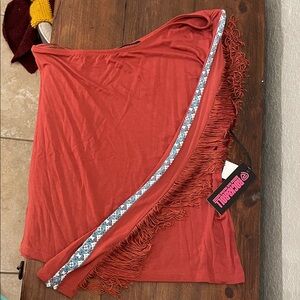 Rock & Roll Denim Asymmetrical One Shoulder Top